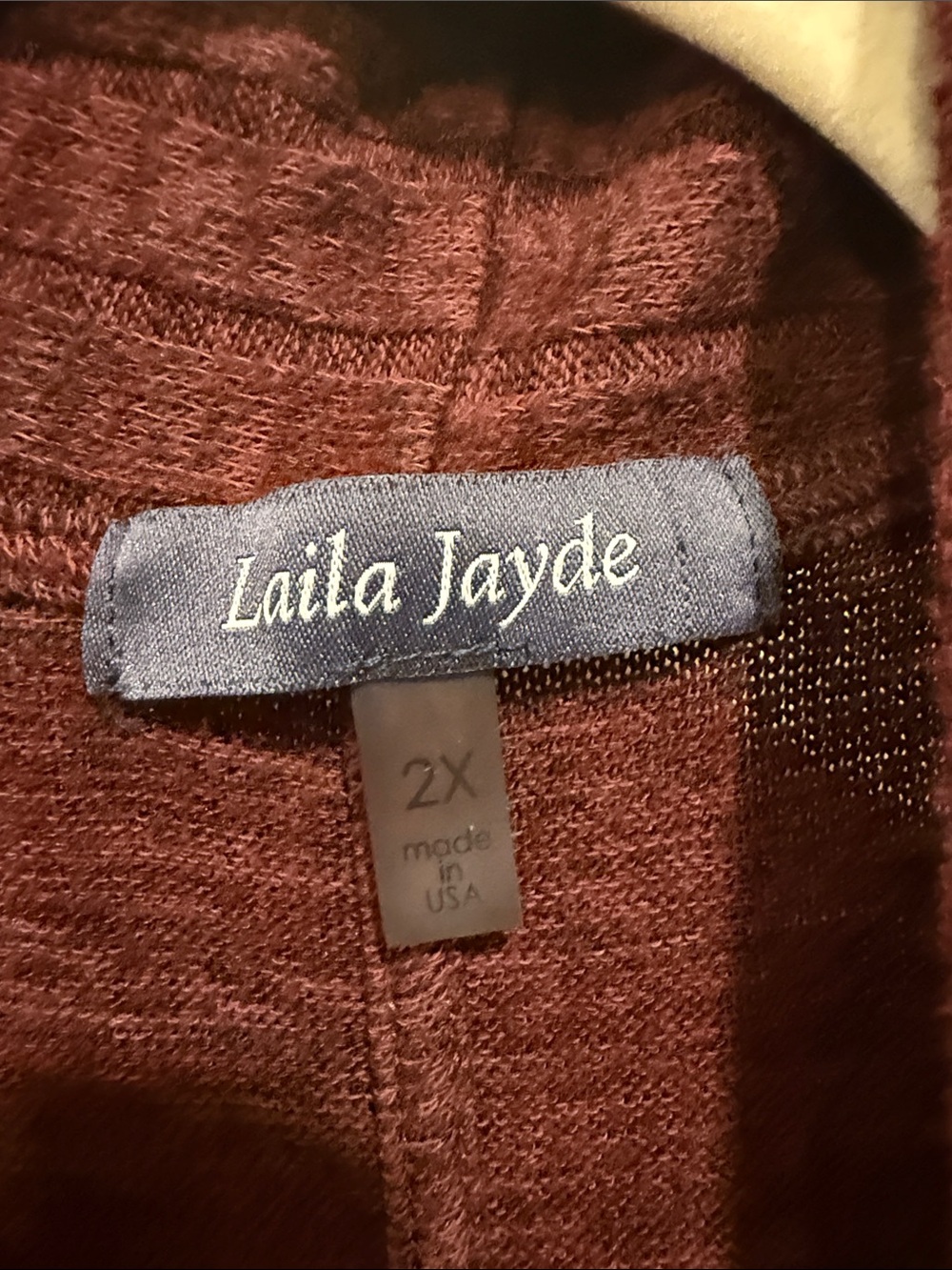 Laila Jayde Open-Front Draped Cardigan - Wine - Picture 2 of 3